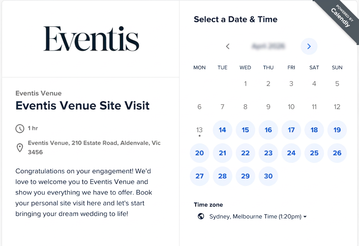 ConvertAI steering a conversation to book a venue site visit